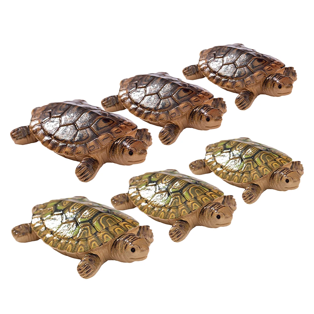 

6pcs Fish Tank Decoration Resin Turtle Figurine Floating Sea Animal Statue Aquarium Ornaments Water Garden Sculpture Ocean Theme