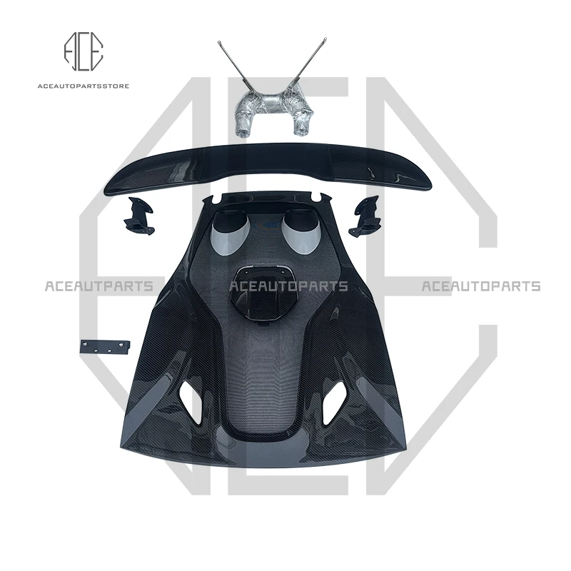 Dry Carbon Fiberlimited edition upgrade 600LT body kit rear trunk cover exhaust trim spoiler rear wing for McLaren 540C 570S