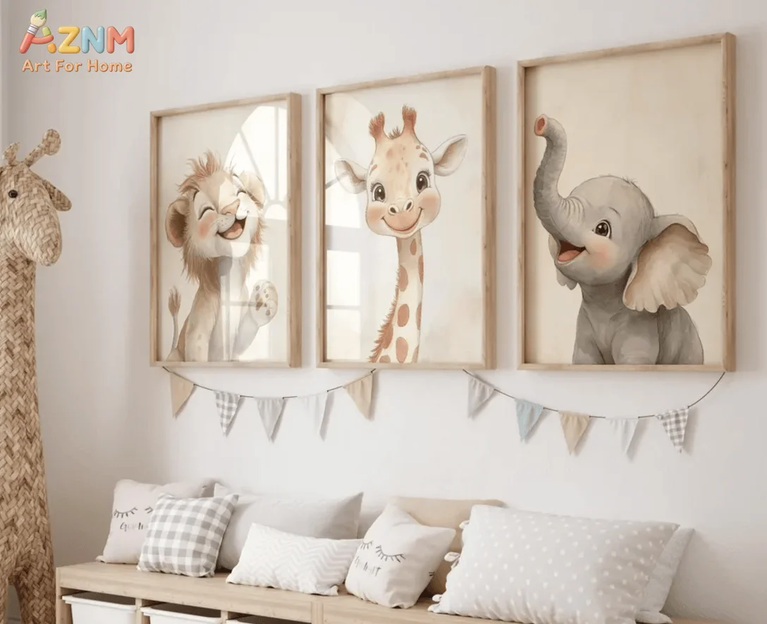 [2D Flat] 1/3 Buah Poster Kanv - Abstract Oil Painting ulasan dan harga