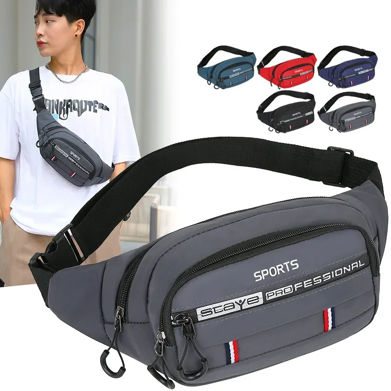 

Men's casual outdoor chest bag waterproof fanny pack zipper shoulder bag nylon sports fanny pack waist bag