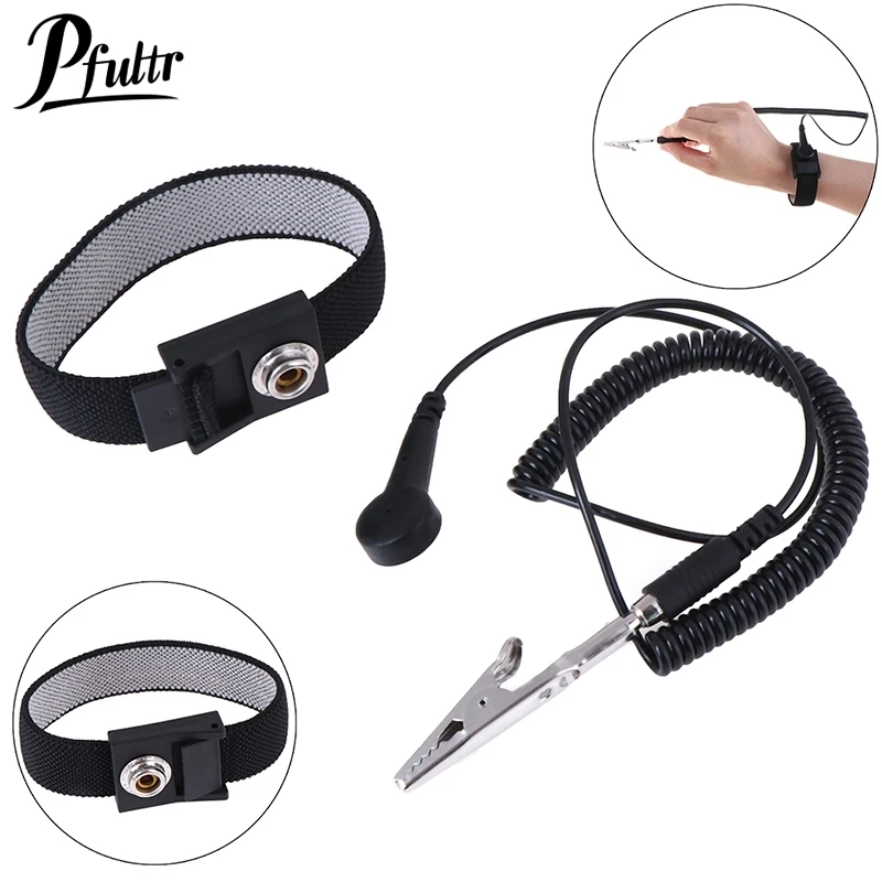 1Pcs Adjustable anti-static esd strap antistatic grounding bracelet wrist band tool 1.8m