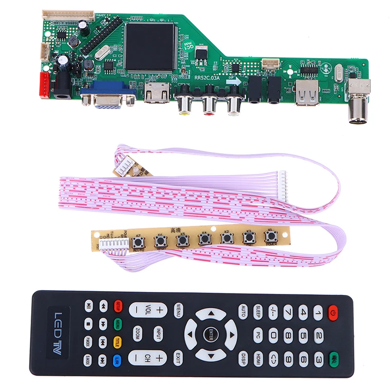 LCD TV Drive Board RR52C.03A TV Controller Driver Board Digital Signal DVB-T2 DVB-T LCD TV Motherboard Scaler Kit