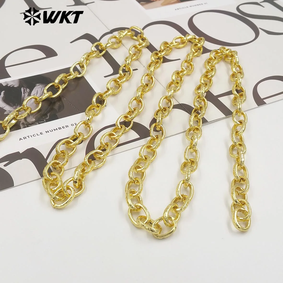 WT-BC267 Newest Versatile Yellow Brass Chain 5Meter With 18K Real Gold Plated For Women Dressing ACC