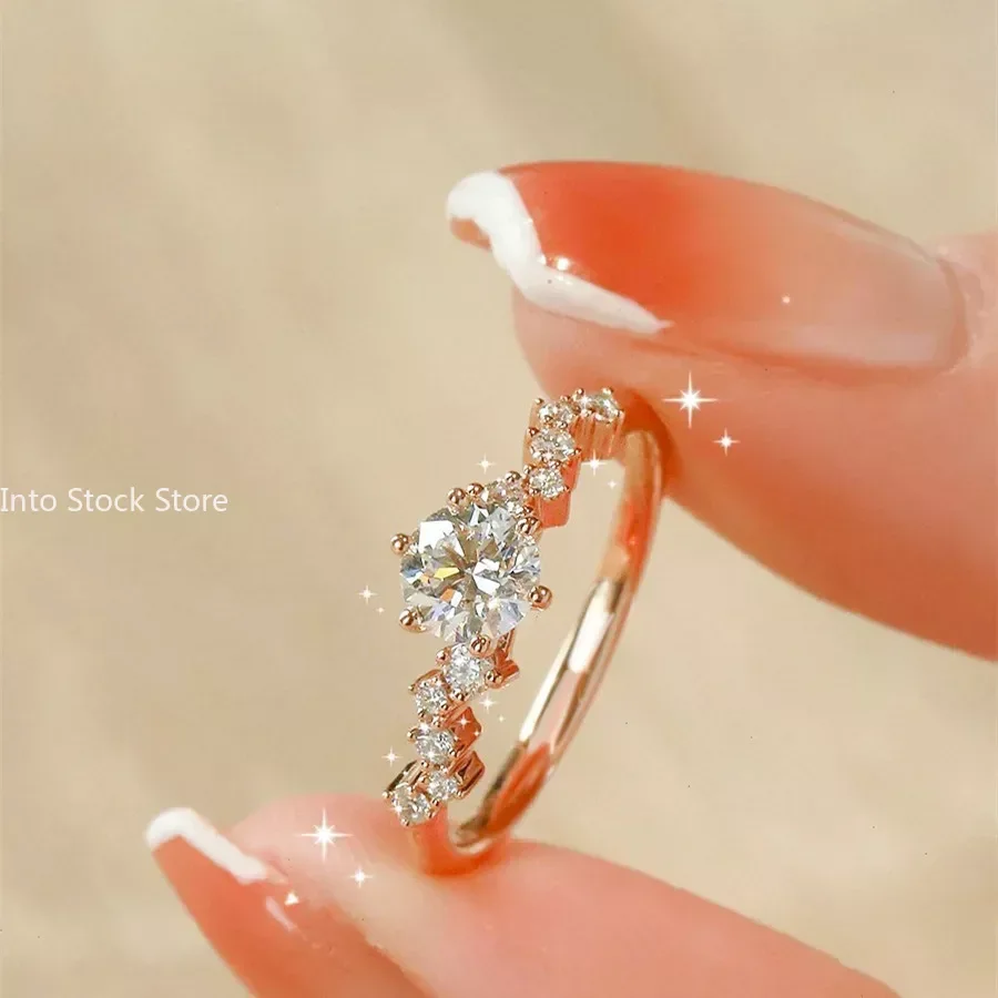 Korean New Ring for Female Instagram Small Luxury Design Exquisite Versatile Index Finger Ring Super Sparkling Zircon Rings Gift