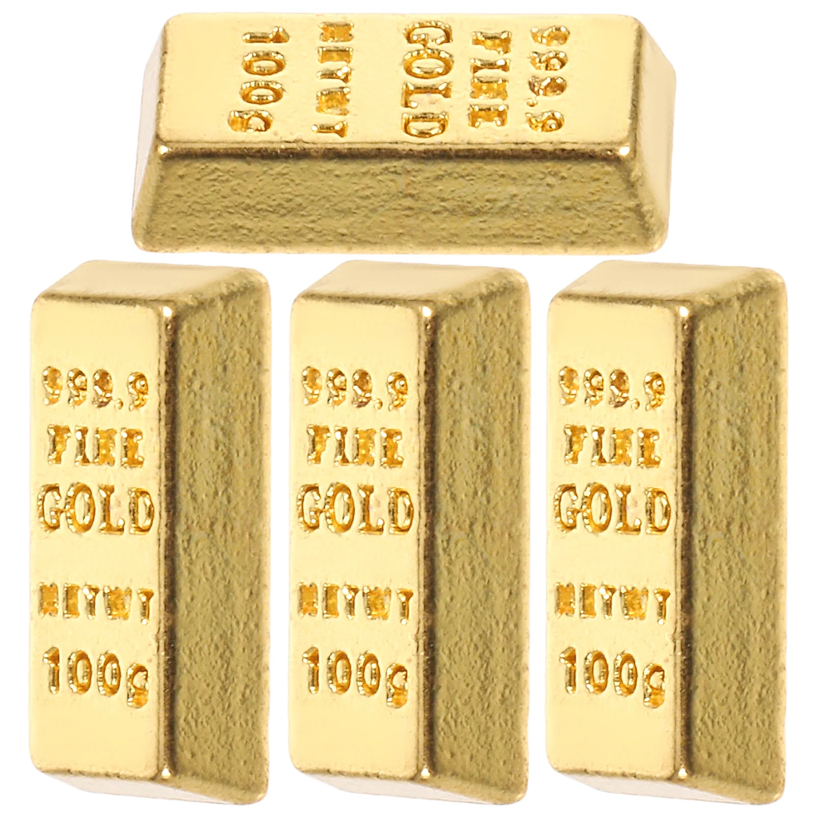 

10 Pcs Simulated BRIC Model House Ornaments Miniature Gold Bars Supplies Alloy