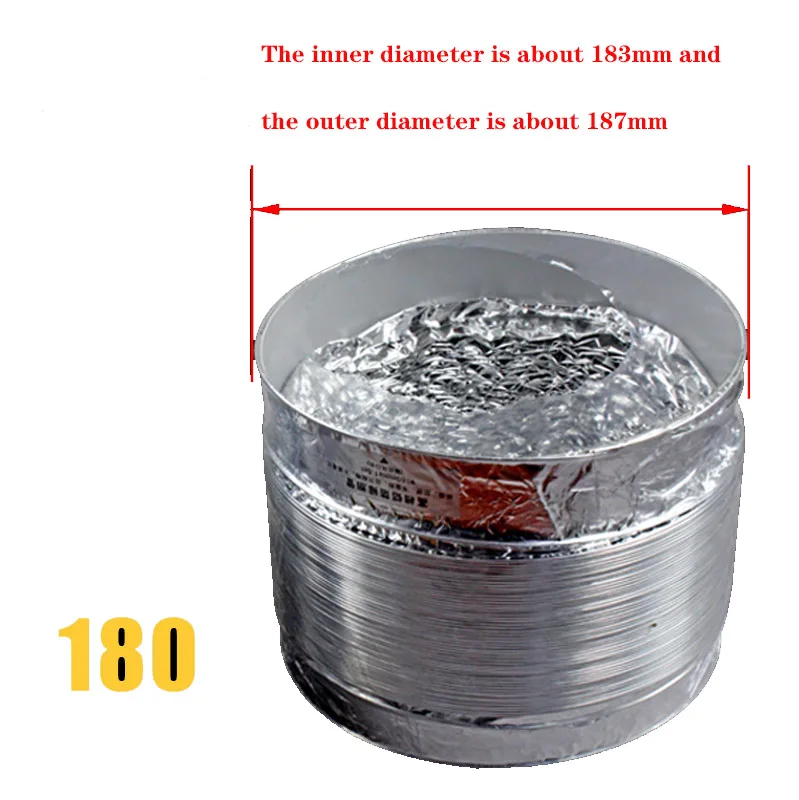 180 مللي متر المطبخ شفاط المطبخ أنبوب العادم رقائق الألومنيوم صمام الاختيار تلسكوبي شفاط المطبخ الملحقات قائمة كاملة الأنابيب موقد غاز