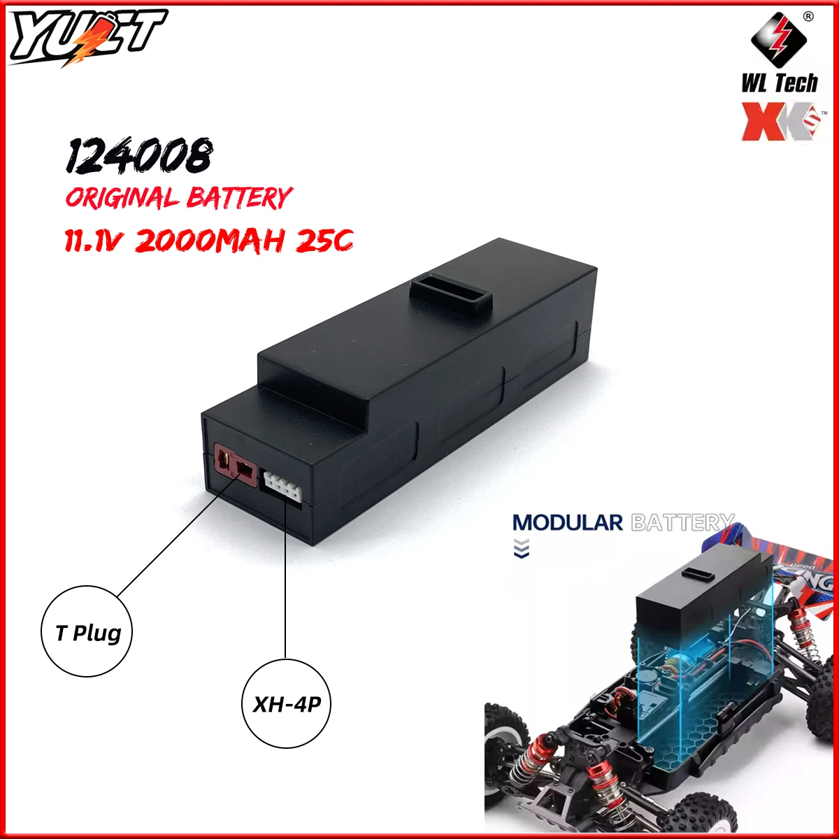 

Wltoys 124008 RC Car Original Battery 3S 11.1v 2000mAh T Plug Lipo Battery for Wltoys RC Car Battery Accessories Part