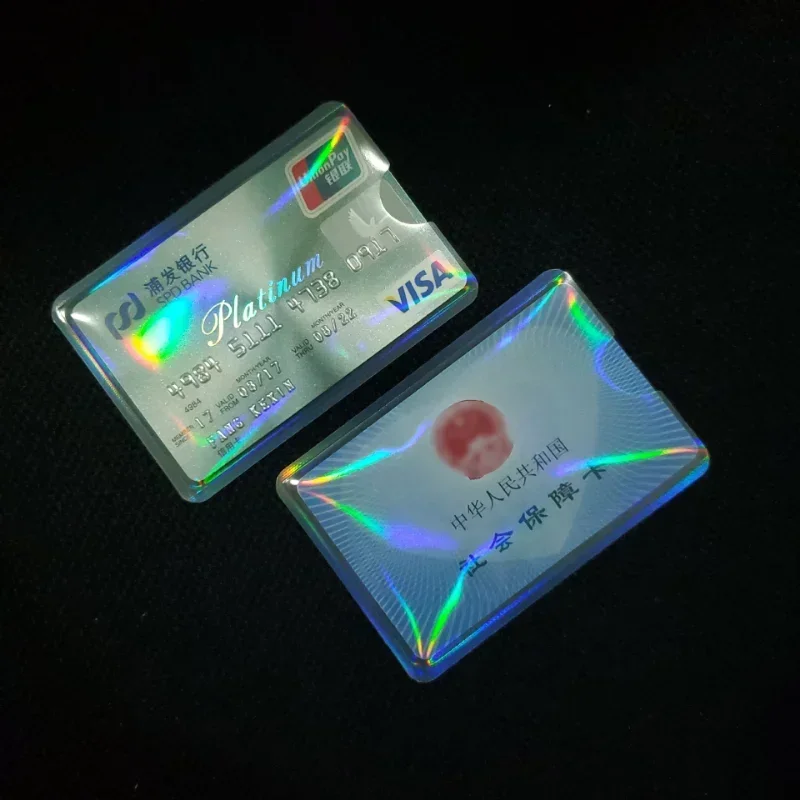 5pcs  PVC Waterproof Credit ID Business Card Protection Document Id Case Clear Laser Transparent Card Cover Protective Holder