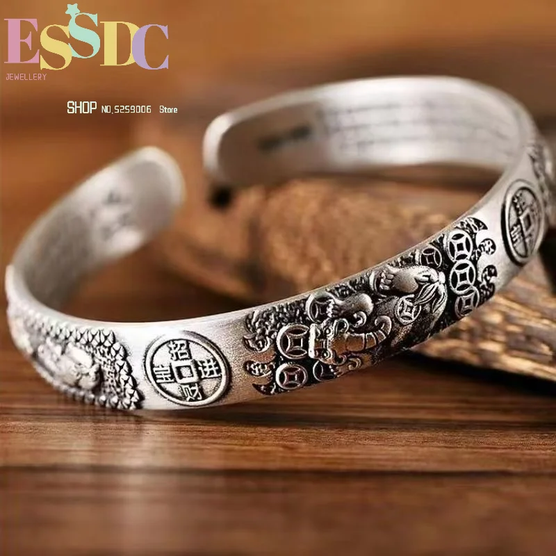 Retro Pixiu Bracelet Tibetan Silver Personalized Open Ancient Silver Mascot Jewelry Peace Blessing Protection