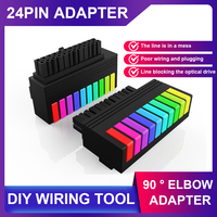 ATX 24Pin 90° RGB Adapter Female to Male Power Plug Adapter ARGB Motherboard Power Supply Cable Connectors For MSI ASUS Gigabyte