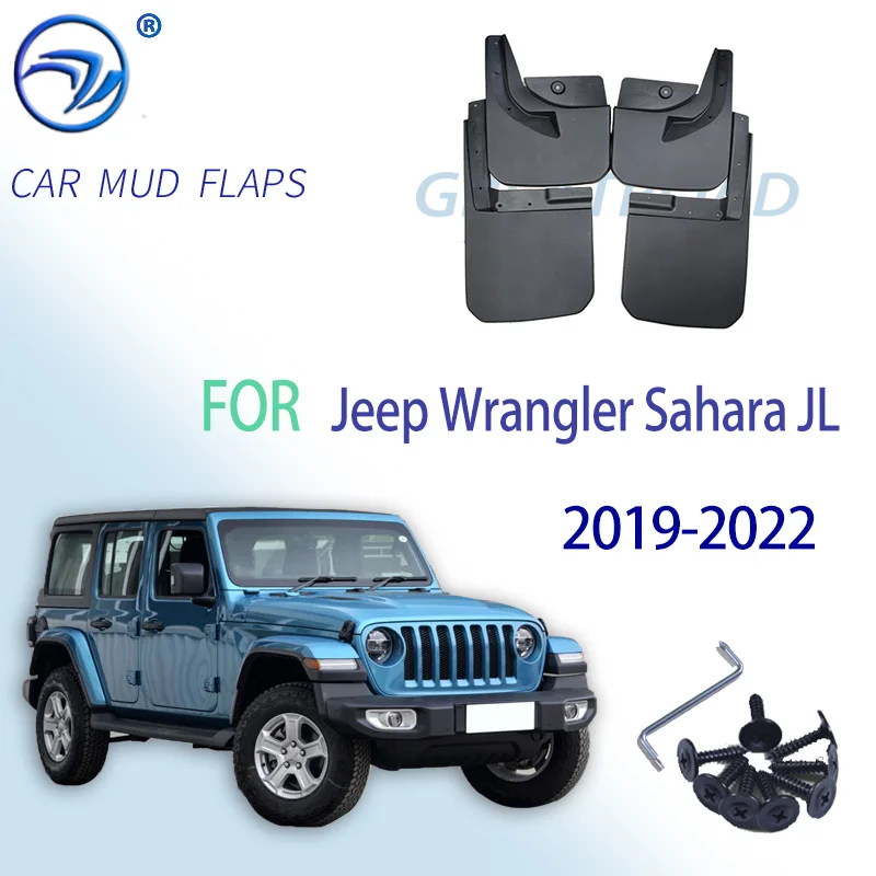 Mudguard For Jeep Wrangler Sahara JL 2019-2022 Front Rear Mudflaps Mudguards Car Accessories Auto Styline Splash Guard Fender