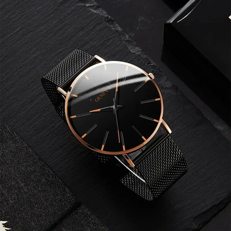 

Minimal Men Watch Fashion Slim Watch Simple Business Stainless Steel Mesh Band Quartz Watch Relojes Para Hombres Relógio часы