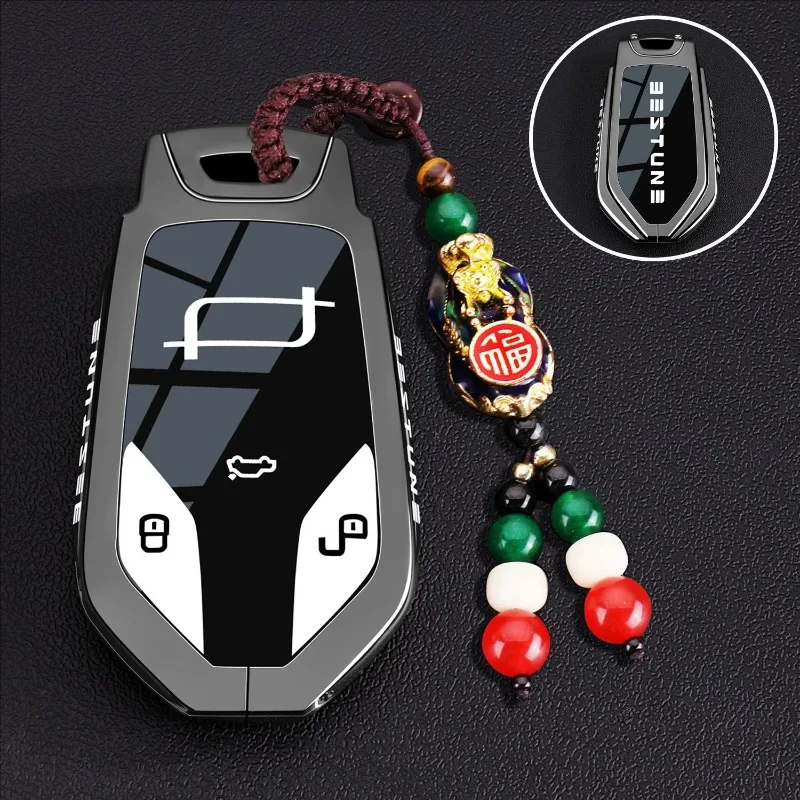 Protective Zinc Alloy Key Cover Case for Besturn Yueyi 07/T90 Dragon Glory (2025) - Key Fob Shell Keybag Keychain