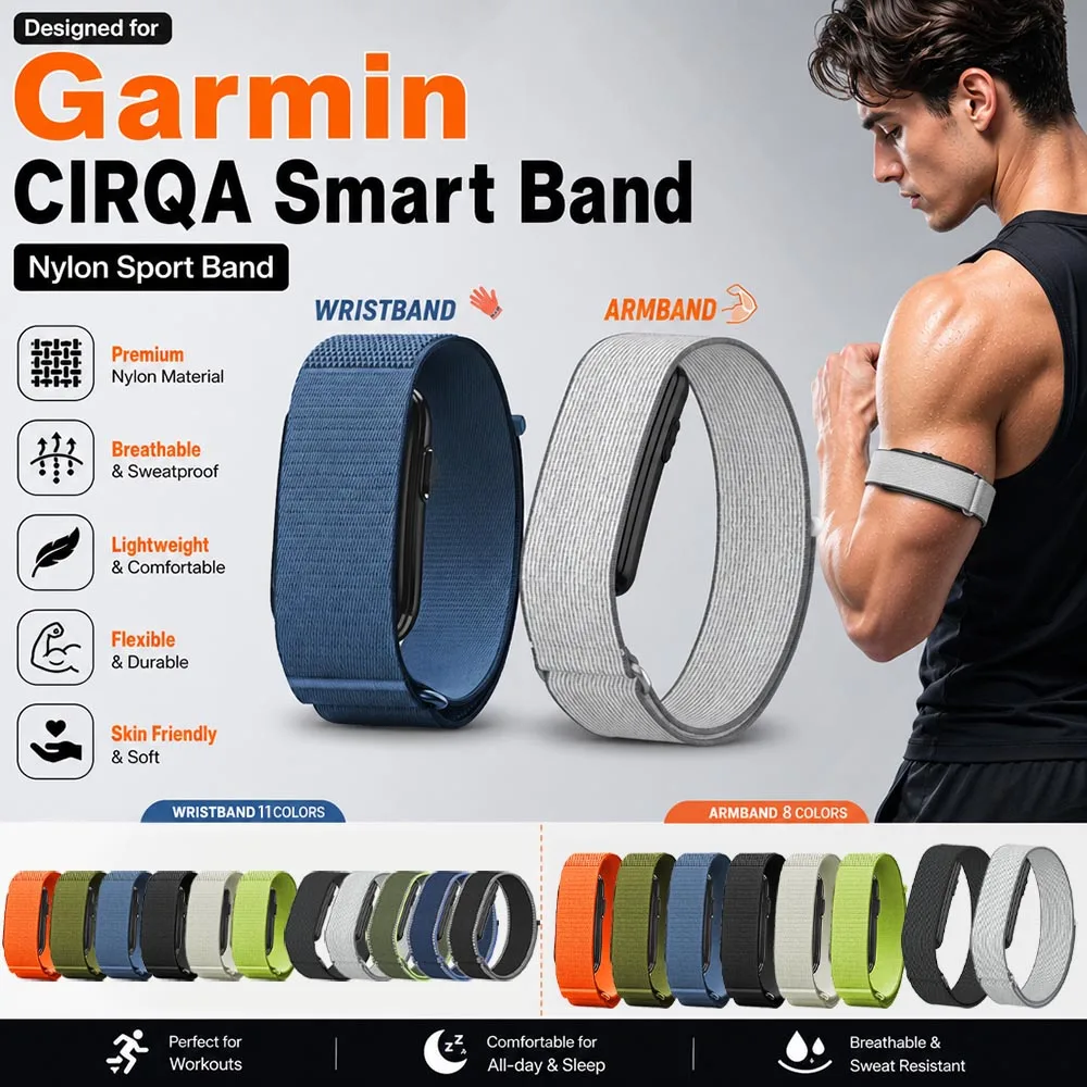 Quick-Dry Outdoor Sport Loop for Garmin CIRQA Lightweight Adjustable Nylon Armband Wristband Replacement Gear for Garmin CIRQA