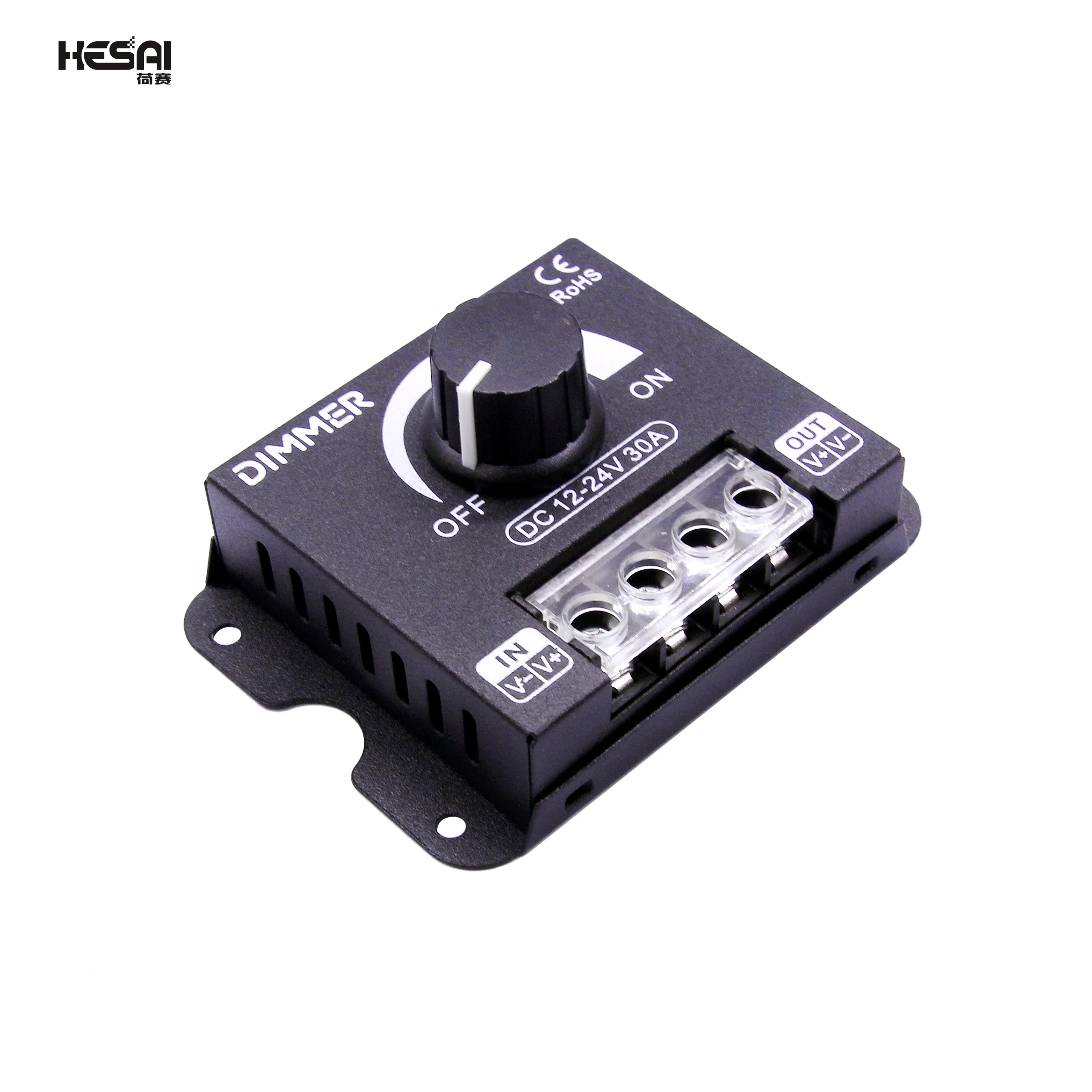 DC 12V-24V LED Dimmer Switch 30A LED Monochrome Controller PWM Digital Stepless Dimming for Lamp Strip Single Color Lamp