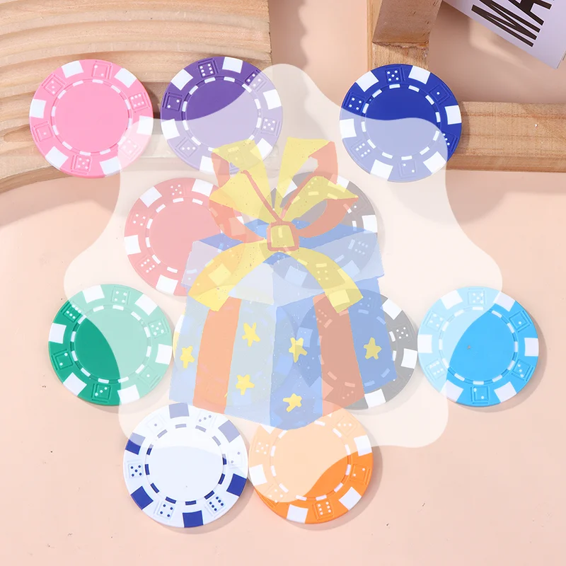 10 Stück ABS-Kunststoff Poker Chips Casino Texas Hold'em Poker Metallmünzen 11,5 g Chips Poker Game Chip Set Zubehör