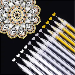 White Gold Silver Gel Pens, 0.5 mm Extra Fine Point Pens Gel Ink Pens for Black Paper Drawing, Sketching, Illustration, Adult Co