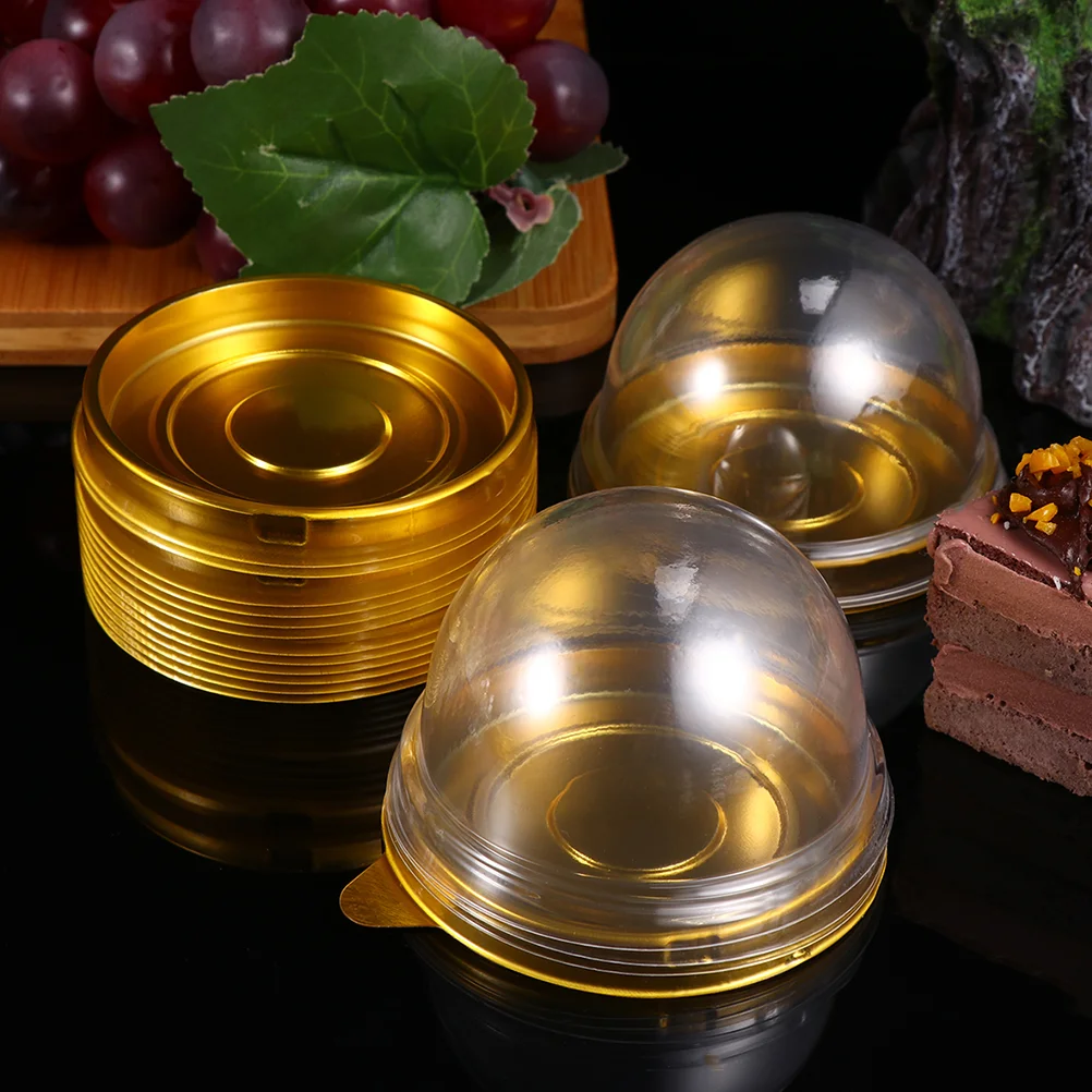 

200pcs Plastic Round Moon Cake Tray Box Holder for Bakery Home Golden Bottom Mini Cake Box Round Moon Cake Box