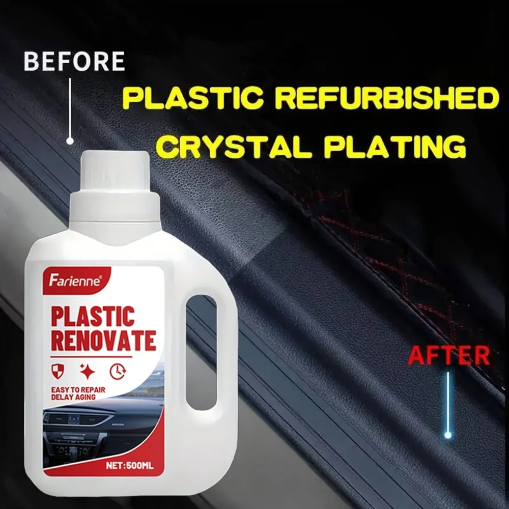 500ml 車用プラスチック磨きペースト - 革、プラスチック、ビニール、布地など多用途磨き - 速乾性、残留物なし、車用