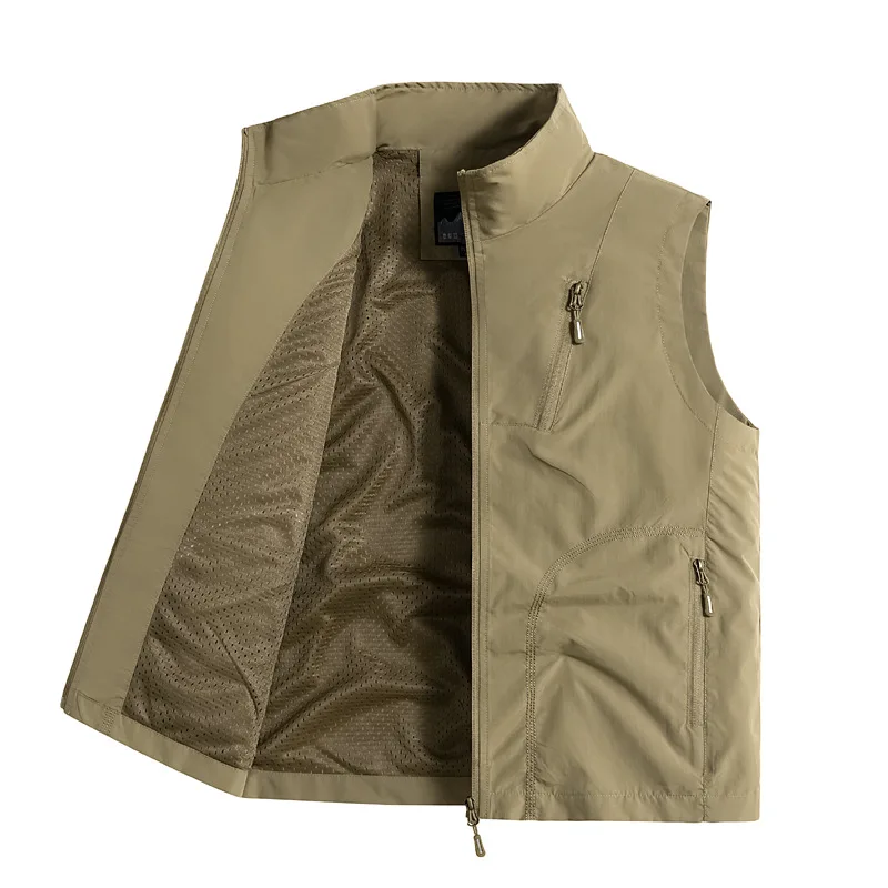 

2025 Men Casual Vest Spring Autumn New Fashionable Versatile Windproof Breathable Sleeveless Jacket Outdoor Fishing Hiking Vest