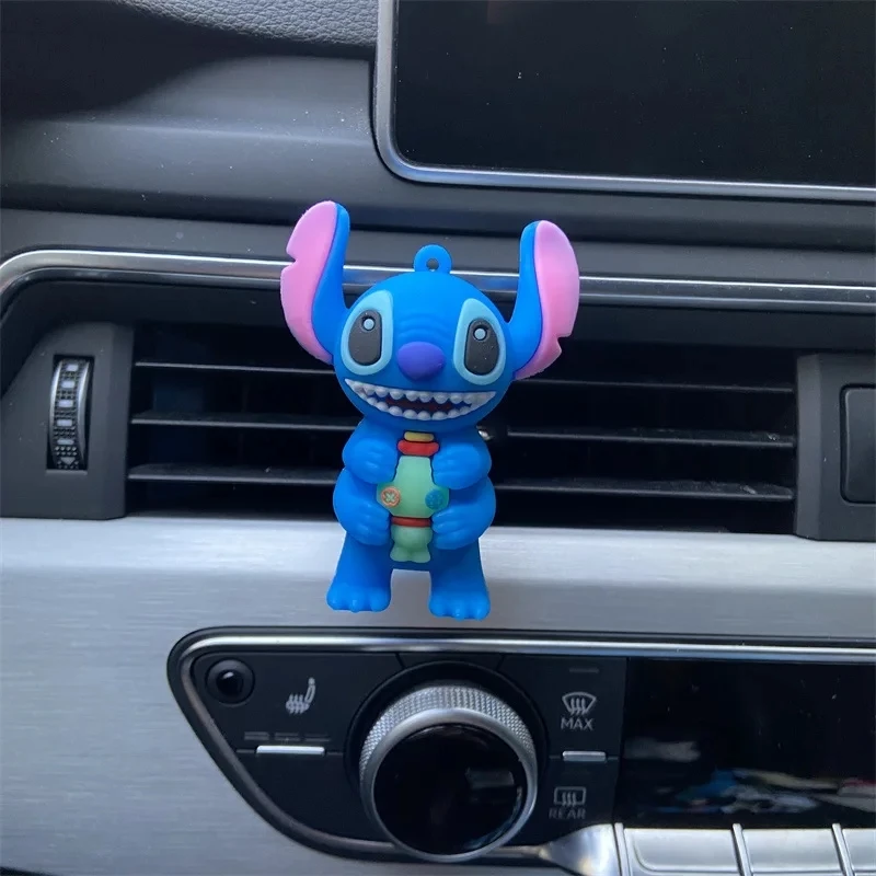 Disney Stitch Spiderman Anime figure Car Perfume holder Car Decorate Cartoon Car Perfume Clip Fragrance DiffuserI kid toy gifts