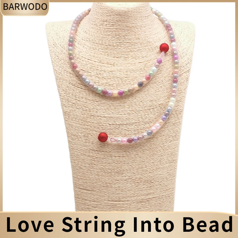 BARWODO Statement Necklace For Women Handmade Mesh Pearl Choker Charm Beaded Bracelet Boho Adjustable Chain Necklace Jewelry