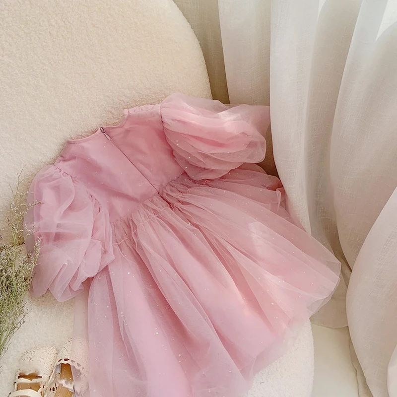 Girls Wedding Princess Dress Baby Kids Elegant Party Tutu Fluffy Prom Gown Children Mesh Clothes Evening Tulle Birthday Dresses