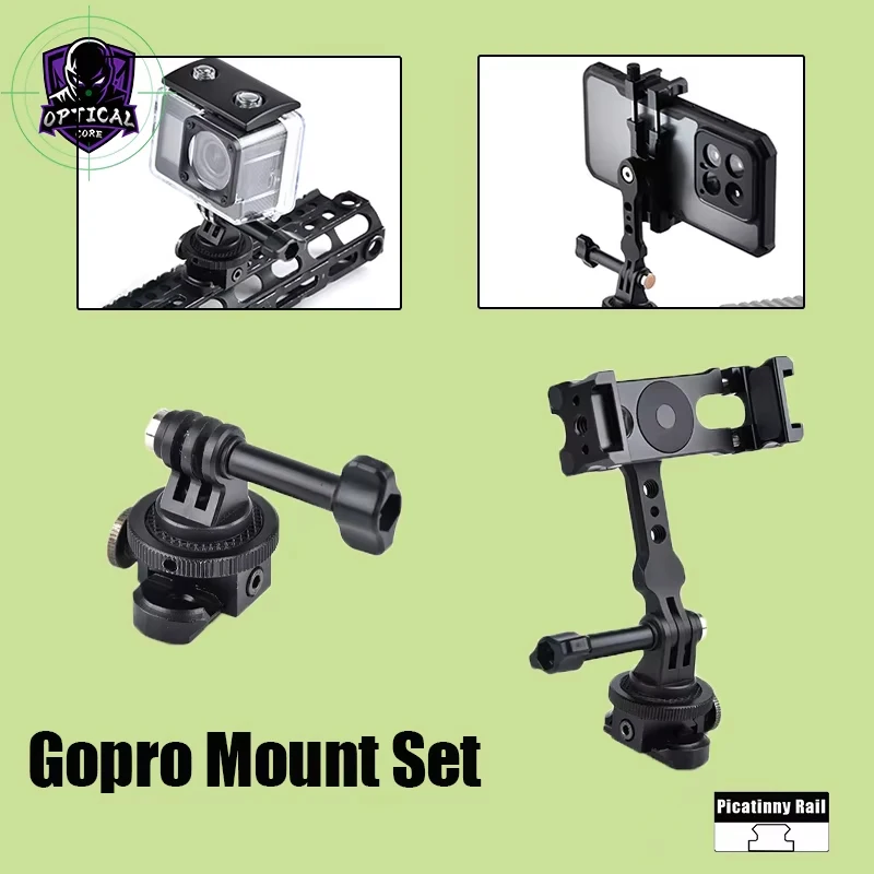Tactical GoPro Camera Mount Bracket Mobile Phone Support 62-87mm Range Fit 20mm Picatinny Keymod Rail Mount Fast Fixed Adapter