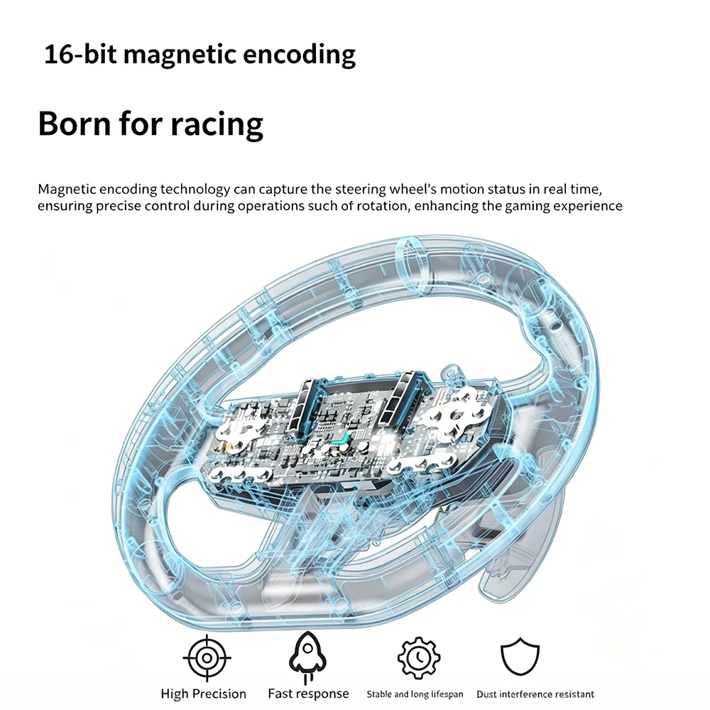 PXNV9-GEN2 Racing Steering Wheel, 270°/900° Rotation Game Controller for PC PS3 PS4 Switch Xbox One Xbox Series X/S