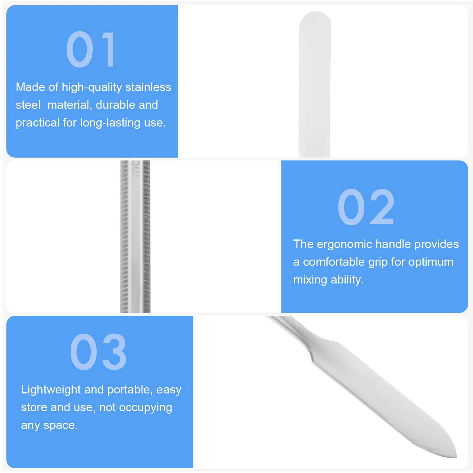 

2pcs Stainless Steel Scrapers Dental Mixing Spatula Plaster Tool Ergonomic Lightweight Professional Dentistry Use