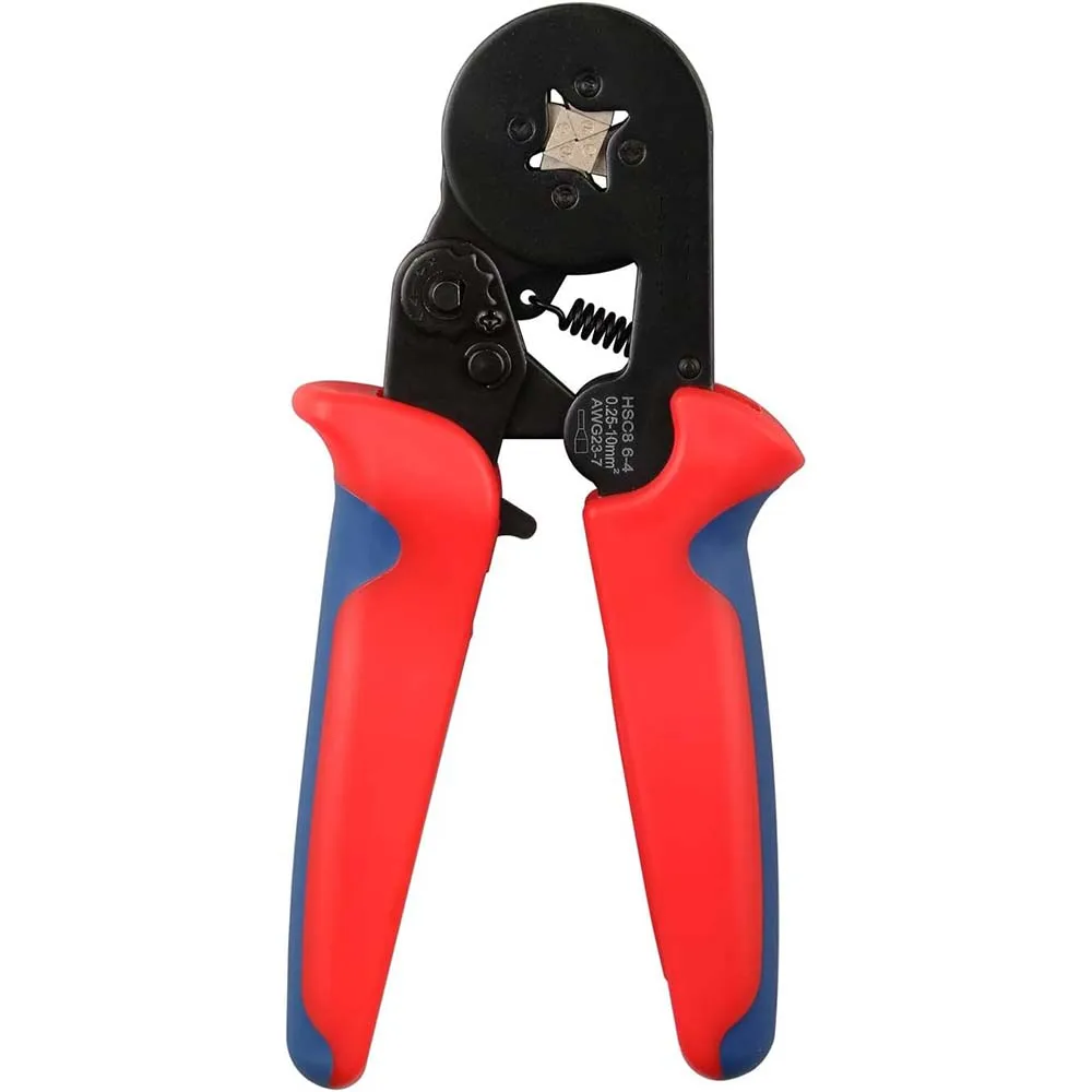 Ferrule Crimper Plier (AWG23-7), Self-adjustable Ratchet Crimping Tool for Wire Ferrules Connectors Pin Cable End Sleeves