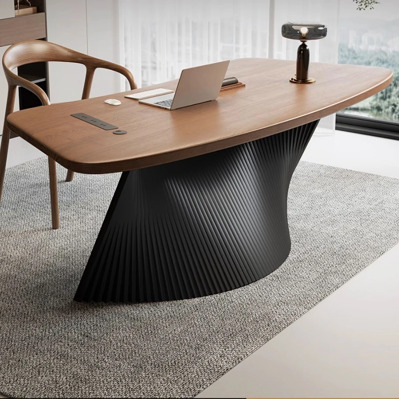 

Single Small office table Luxury Premium Curved Designer Computer table Simple Modern minimalist mesa para escritório furniture