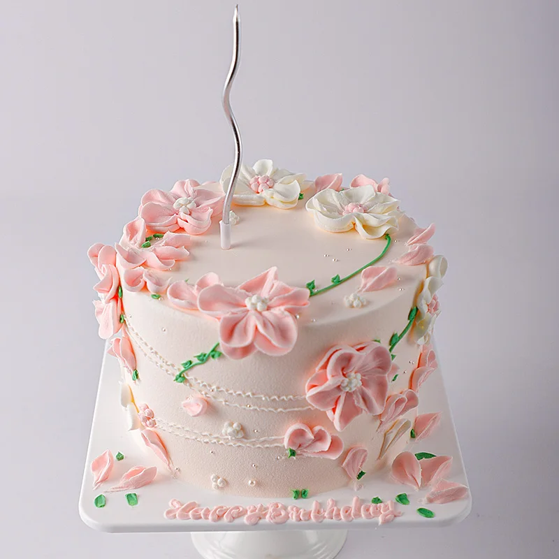 Cream Flower Cake Model Simulation 2024 New Net Red Birthday Fake Cake Plastic Window Sample