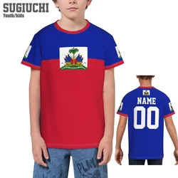 Custom Name Number Haiti Flag Emblem 3D T-shirts For Kids Youth Boy/Girl Tees jersey Soccer Football Fans Gift T shirt