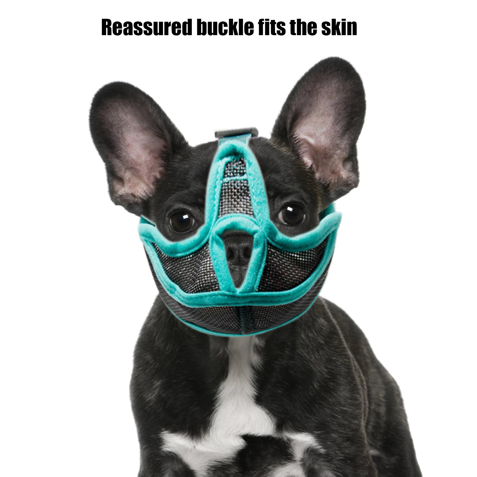 Short Snout Dog Muzzle Mesh Adjustable Breathable Anti Biting Bulldog Short Snout Muzzle for Dogs Short Snout Dog Muzzle Mesh