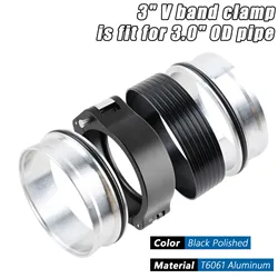 63/76mm Aluminum Quick Release V Band Clamp 2.5/3 Inch 32516 Pinless HD Clamp for Intercooler Pipe Clamp Throttle Union Sleeve