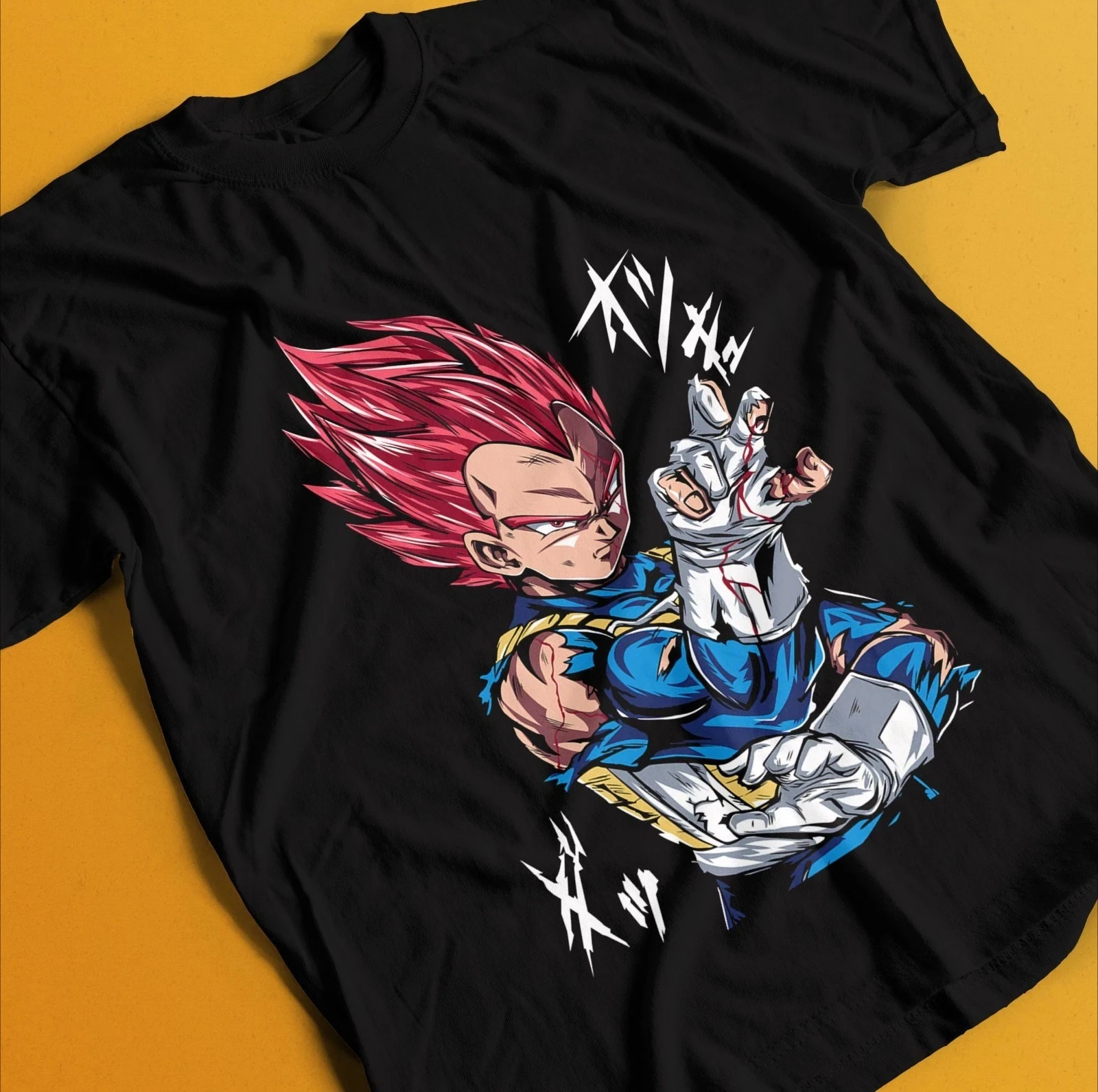 2026 Vintage Spezial Anime Love T-Shirt Japanisches Shirt Anime Vegeta - Super Saiyan T-Shirt, Herren Rundhals Kurzarm-Shirt