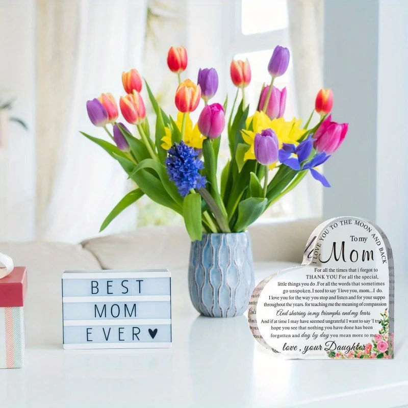 تذكار على شكل قلب للأم - هدية مثالية لعيد الميلاد وعيد الأم من الأطفال #4