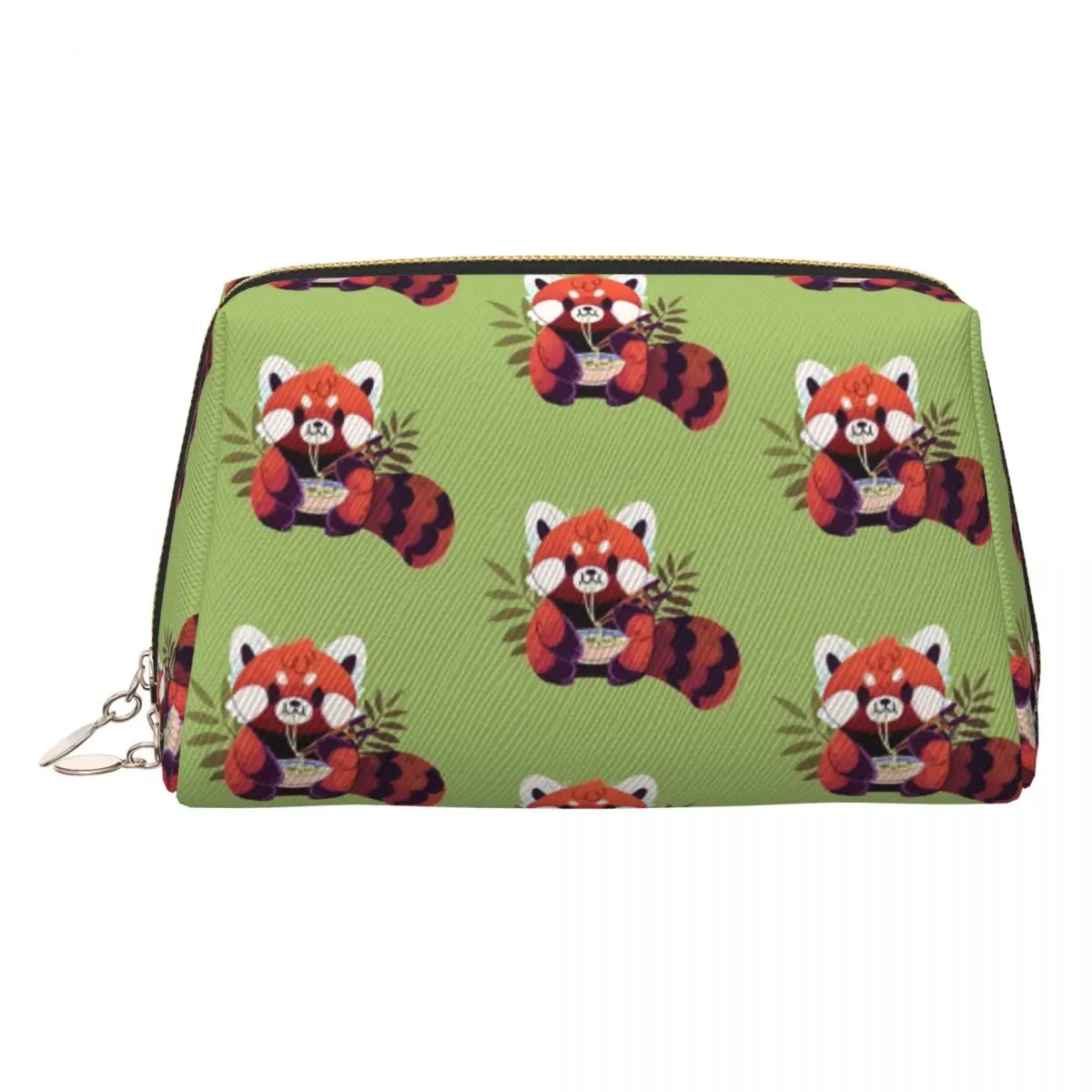 Red Panda Eating Ramen Women Cosmetic Bag Travel Makeup Organizer Pouch Toiletry Storage Dopp Kit Case