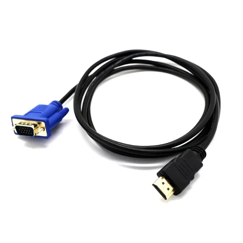 Kabel 1.8M/3M HDMI yang kompatibel ke VGA 1080P HD dengan kabel adaptor Audio kabel VGA Dropshipping Plug antiselip Desig antiaus