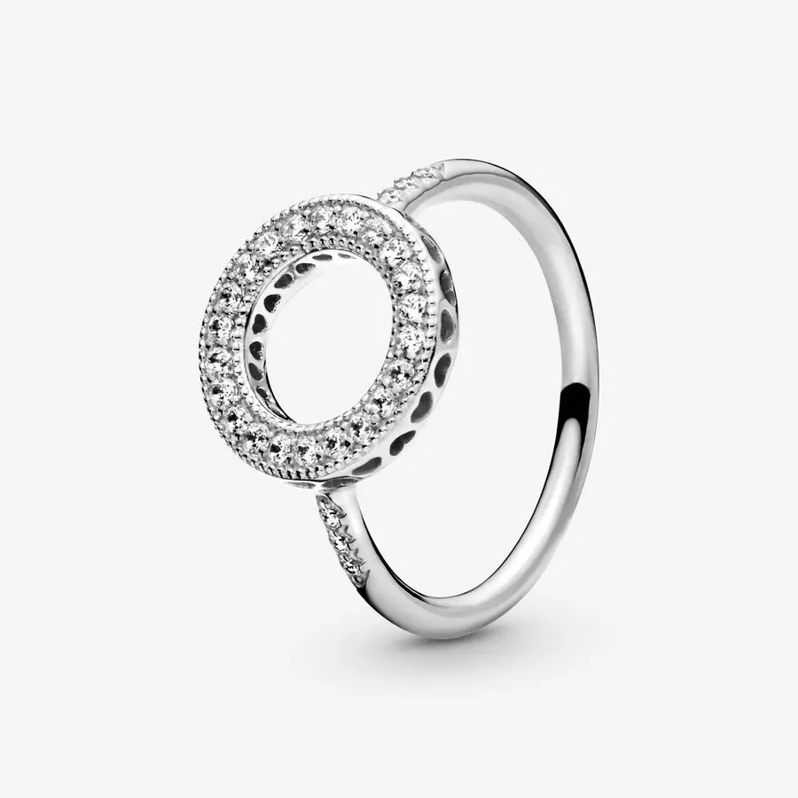 High quality 100%925 sterling Silver Sparkling Drop Round Daisy Birthday Romantic ring suitable for ladies banquet fine jewelry