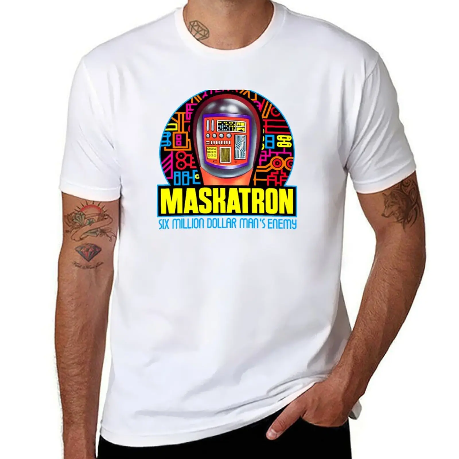 

SIx Million Dollar Man - Maskatron - Bionic Man's Enemy Retro TV Toy T-Shirt boys whites kawaii clothes customizeds men tshirt