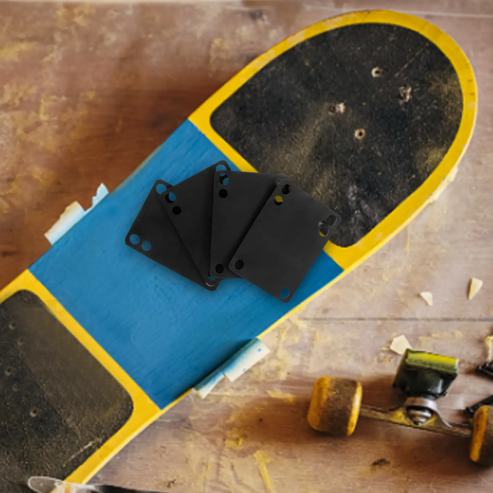 4Pcs Skateboard Riser Damping Pads Shockproof Bushings Shock Absorption Stable Surfboard Accessories Long-Lasting Wear