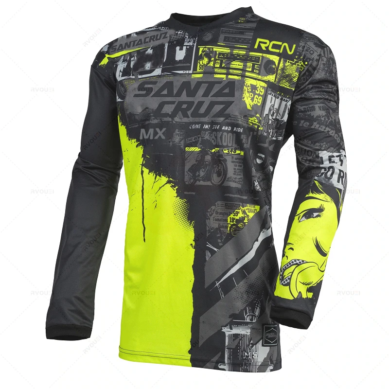 Rcn Santacruz Mx Motocross Jersey Downhill Bicyclet Racing Shirt Cycling Mountain Bike DH Ciclismo Hombre Quick Dry Sweatshirt