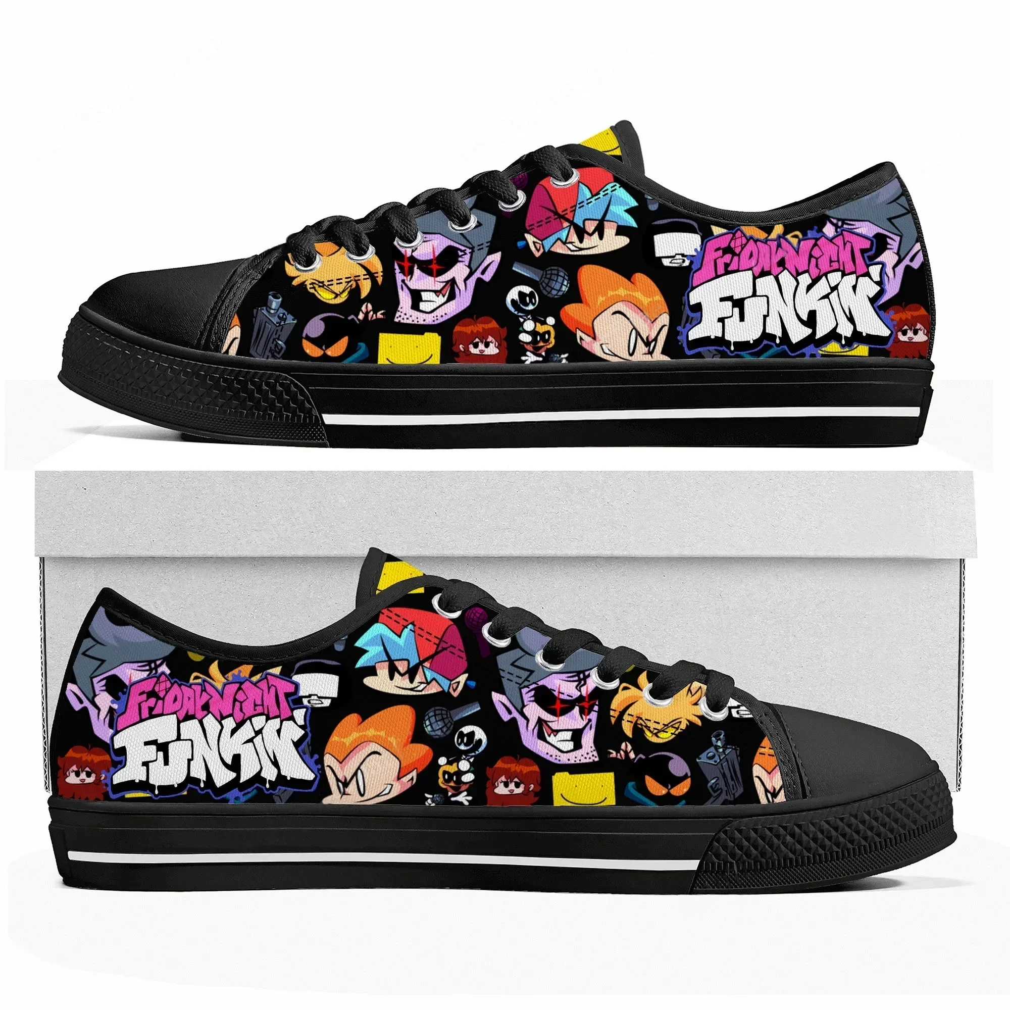

Funkin Cartoon Night Game Friday Low Top Sneakers Womens Mens Teenager Shoes Casual Tailor Made Canvas Sneaker