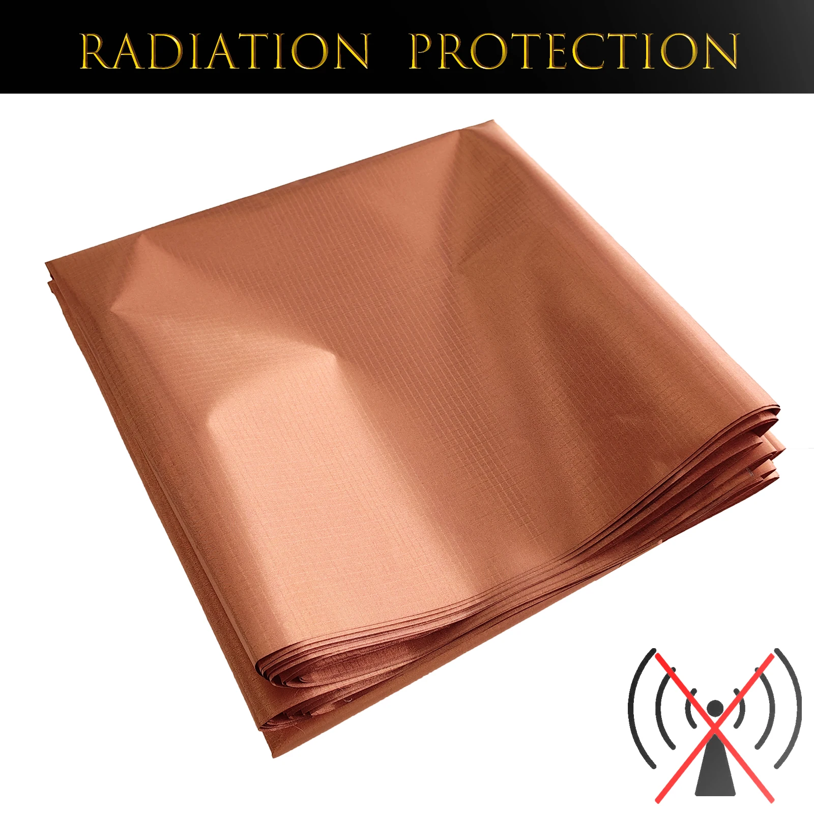 Materiał ochronny przed promieniowaniem EMF/EMI z miedzianej tkaniny w kratę, blokujący RFID/RF, tkanina przewodząca sygnał Wifi i telefonu.