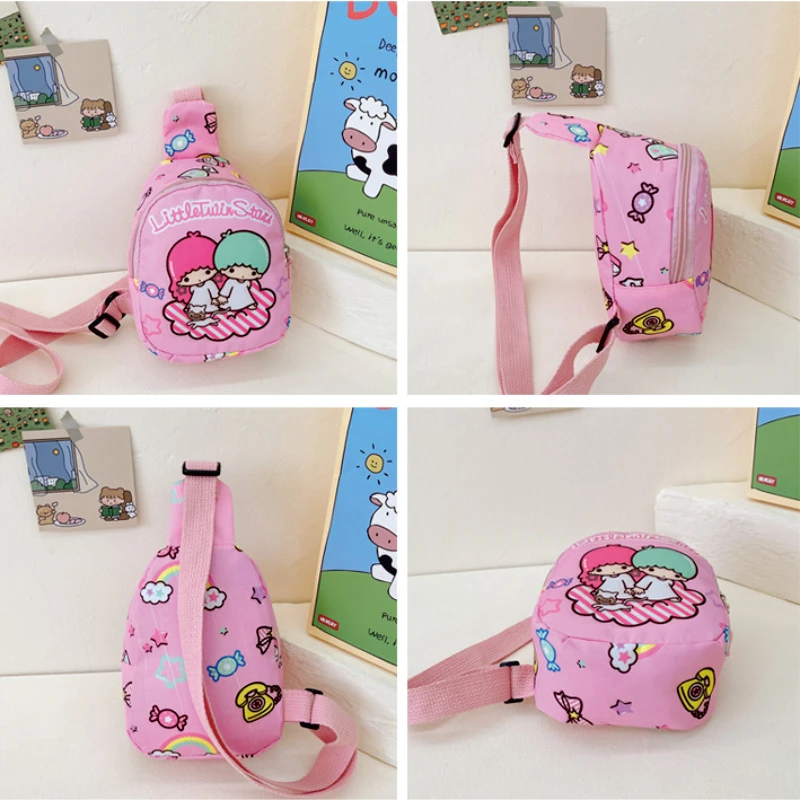 Hello Kitty Kuromi Phochacco Kids Cartoons Anime Cute Girl Chest Bag Kawaii Shoulder Messenger Bag Travel Storage Bag Coin Purse