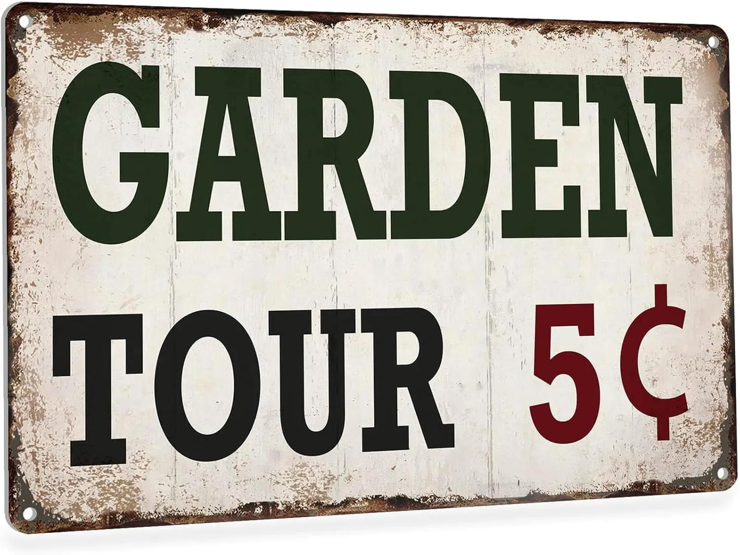 Vintage Metal Garden Signs for Outside Yard Decor - Garden Tour 5 Cents Gardening Gifts for Women Patio Farmhouse Wall Decor Art