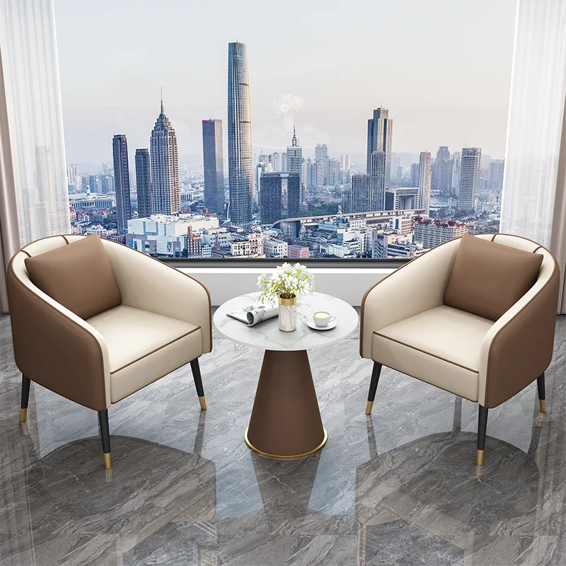 Modern Office Reception Chair & Tea Table Combination with Rock Board for Salon Gym & Business Waiting Areas Hotels 4