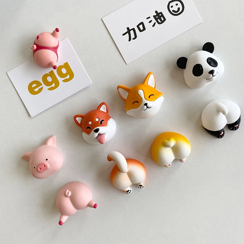 

Animal Head and Tail Refrigerator Stickers Cute Panda Magnets Magnetic Stickers Refrigerator Decorations Diy Self-adhesive Sheet